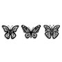 Wallity Butterflies 3 - Escultura de pared de metal negra